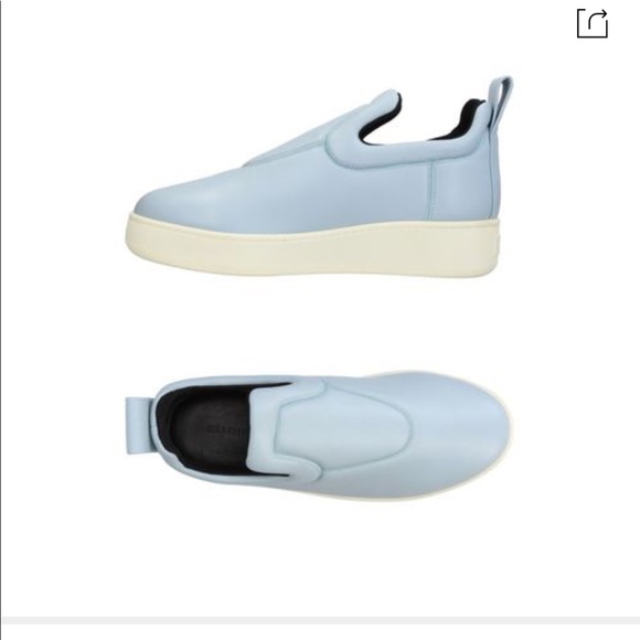 Celine Leather Sky Blue Slip-On Sneakers - Picture 6 of 8